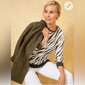 NWT Talbots Twill Field Jacket | Olive Green | Size XL